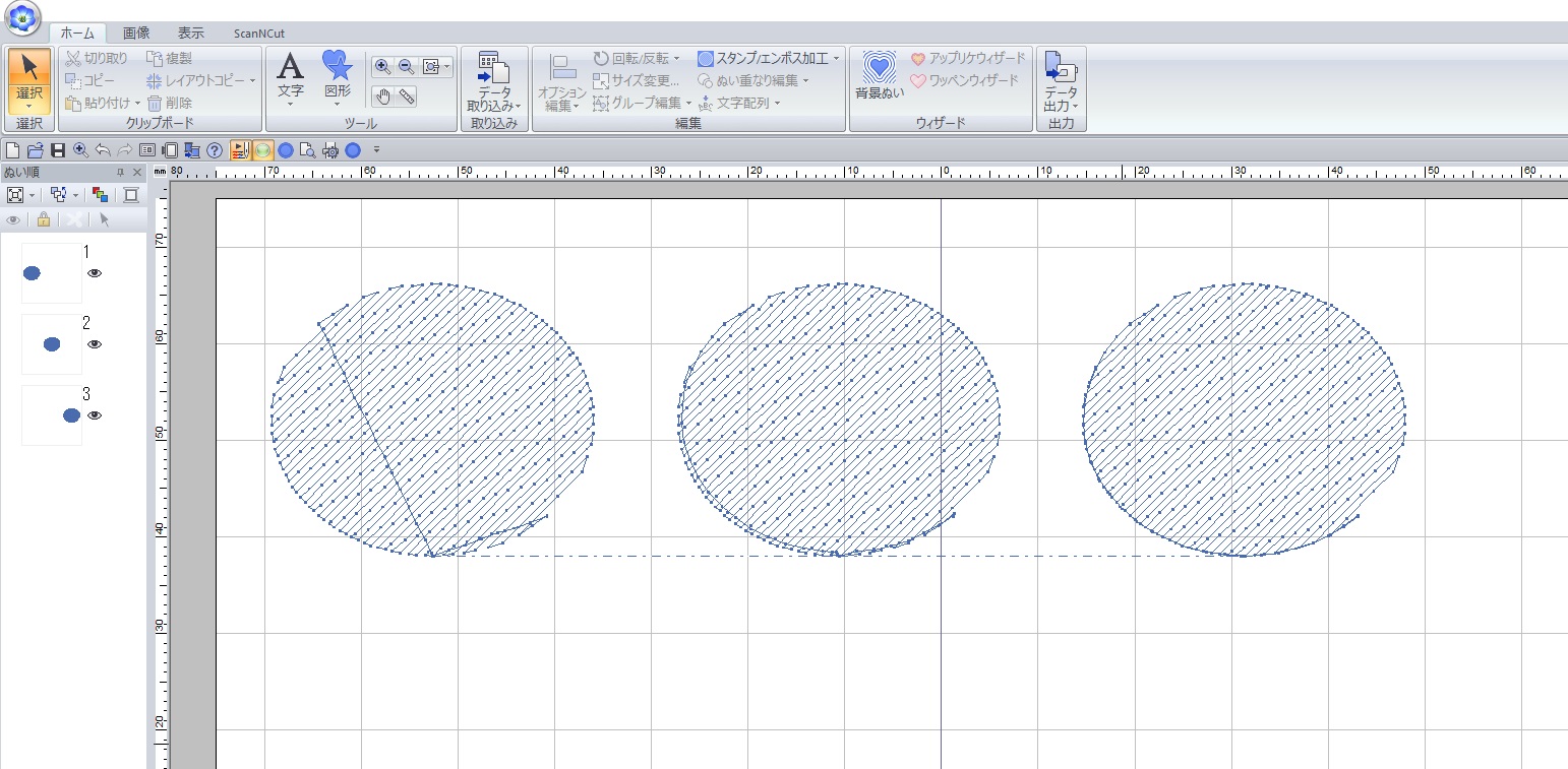 ④極端に密度を荒くして違いが判るようにデータを作ってみました。